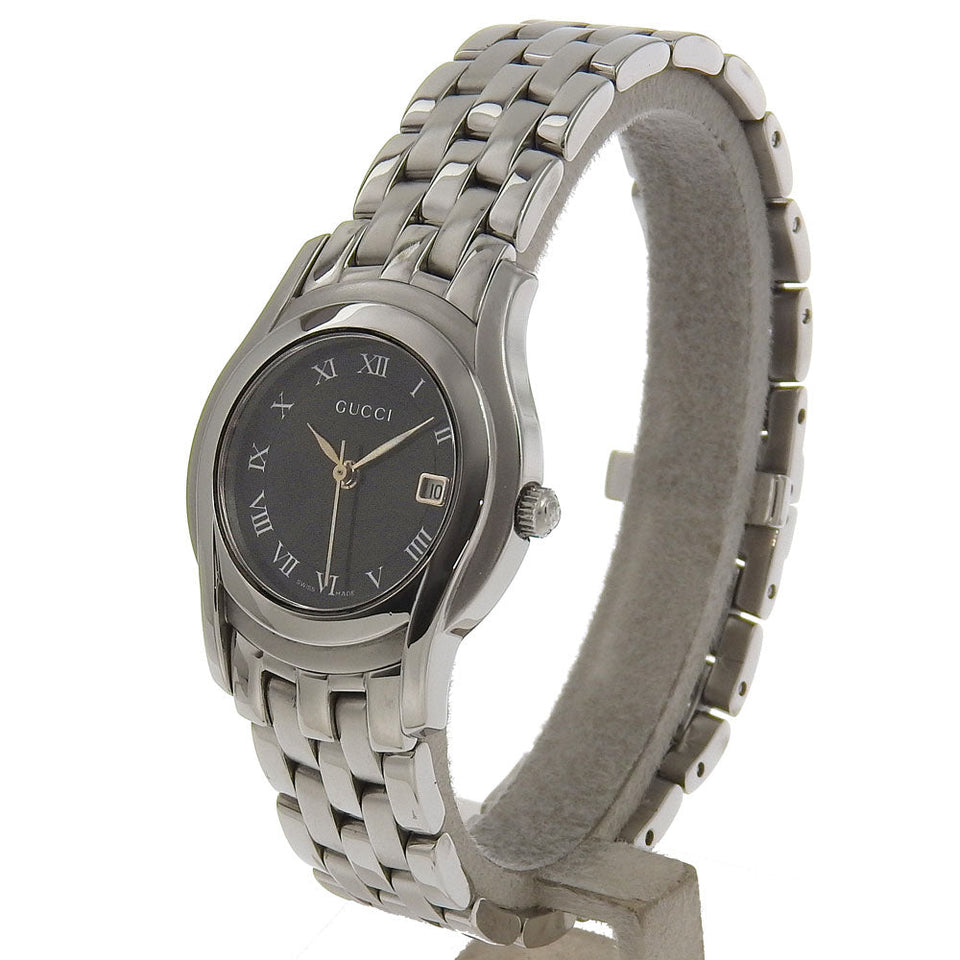 Gucci Watches Quartz 5500L Stainless Steel Silver black dial Women