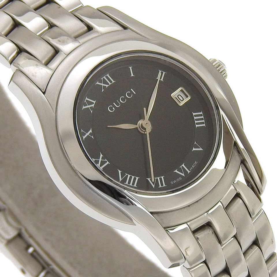 Gucci Watches Quartz 5500L Stainless Steel Silver black dial Women