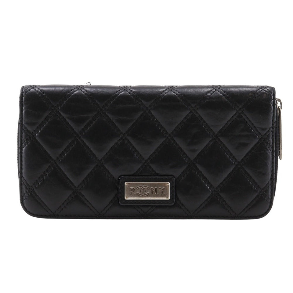 Chanel Paris New York Line Lambskin Long Wallet