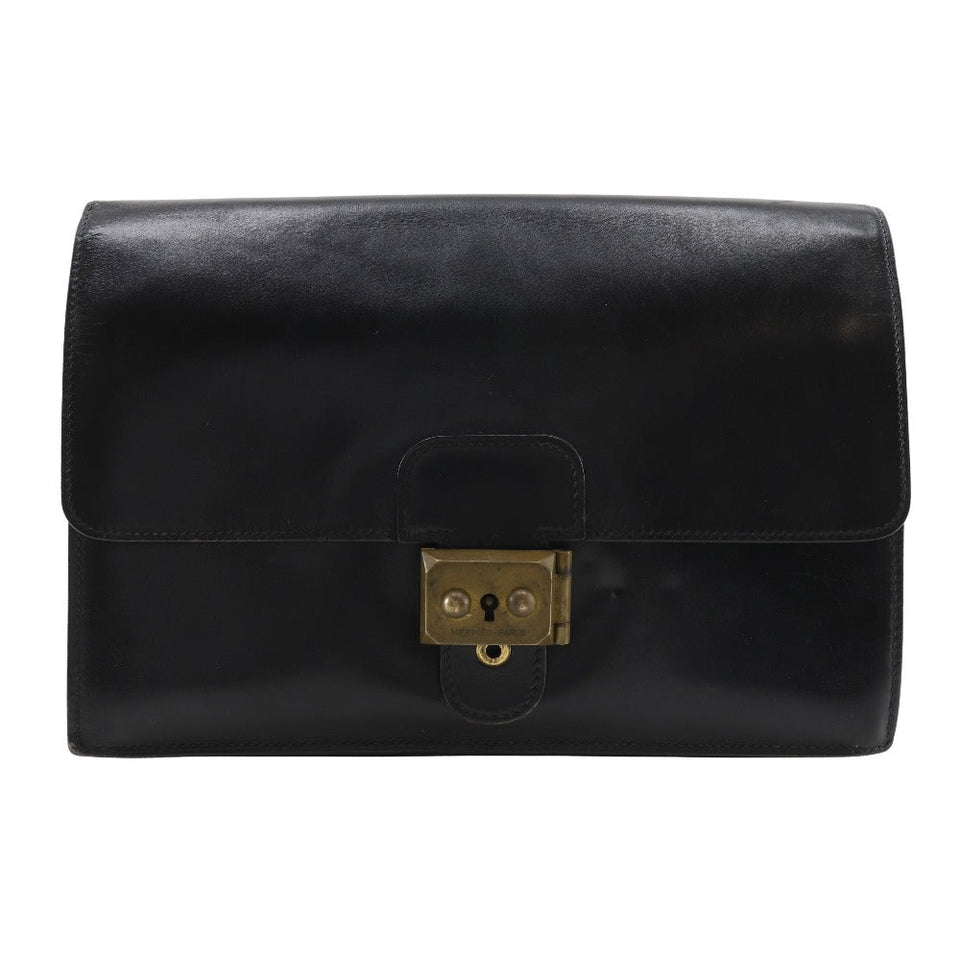 Hermes Clutch bag Box scarf black business bag Pochette jet