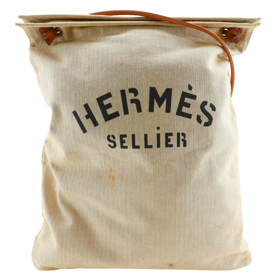 Hermes Shoulder Bag canvas beige Alain GM Women