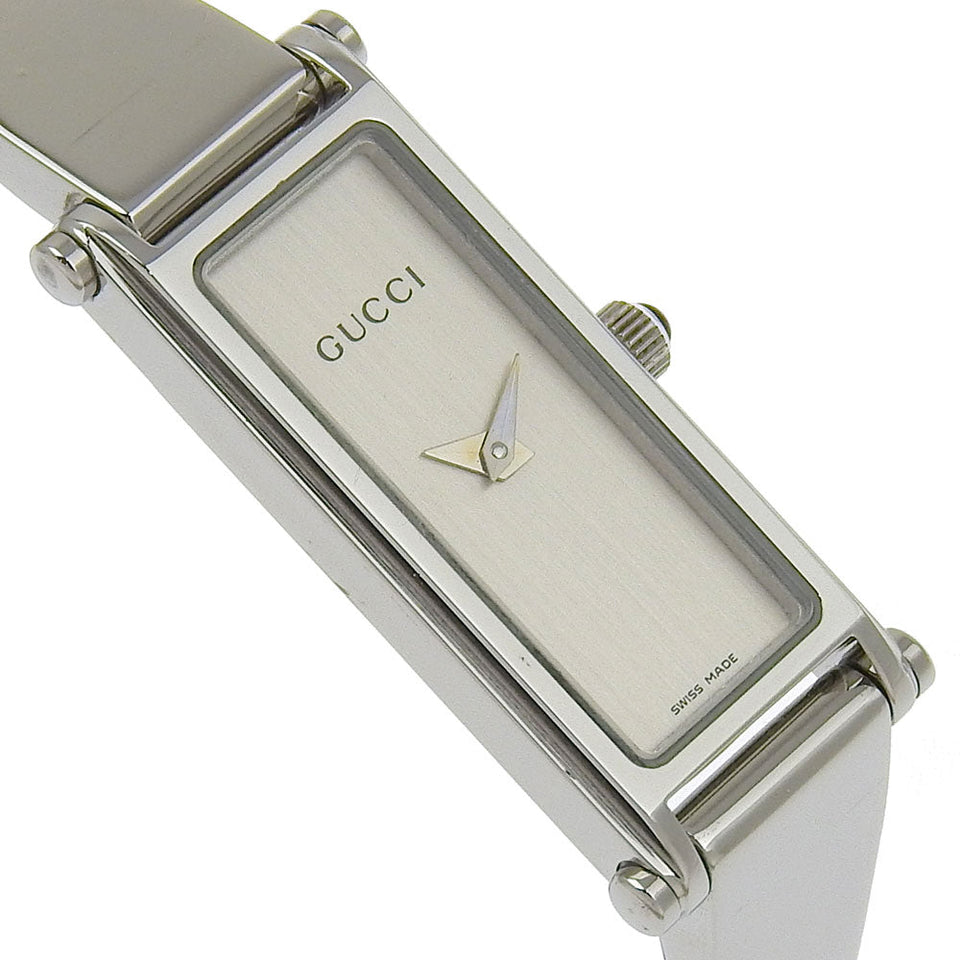 Gucci Watches Quartz 1500L Stainless Steel Silver Bangle watch Silver dial Women