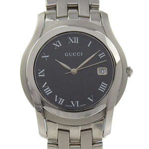 Gucci Watches Quartz 5500M Stainless Steel Silver black dial mens
