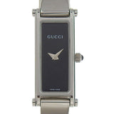 Gucci Watches Quartz 1500L Stainless Steel Silver Bangle watch black dial Women