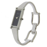 Gucci Watches Quartz 1500L Stainless Steel Silver Bangle watch black dial Women