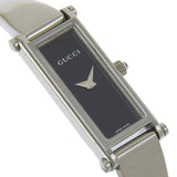 Gucci Watches Quartz 1500L Stainless Steel Silver Bangle watch black dial Women