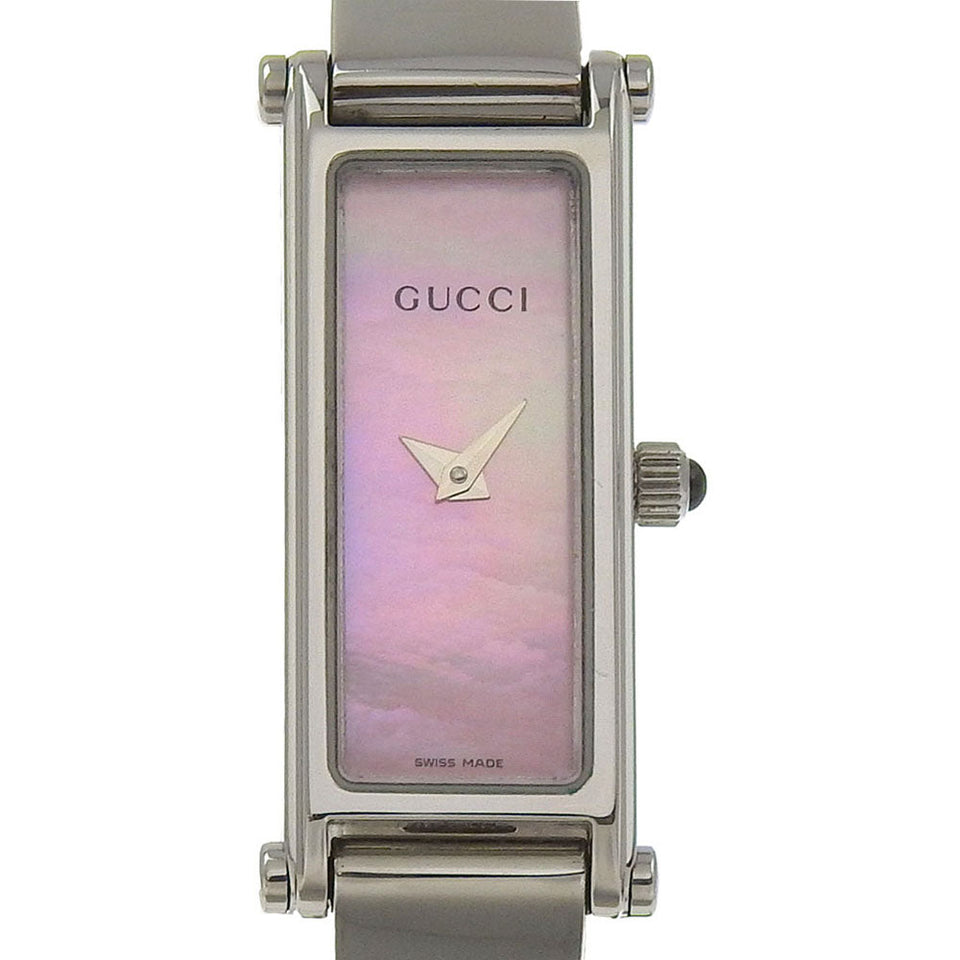 Gucci Watches Quartz 1500L Stainless Steel Silver shell Pink shell dial mens
