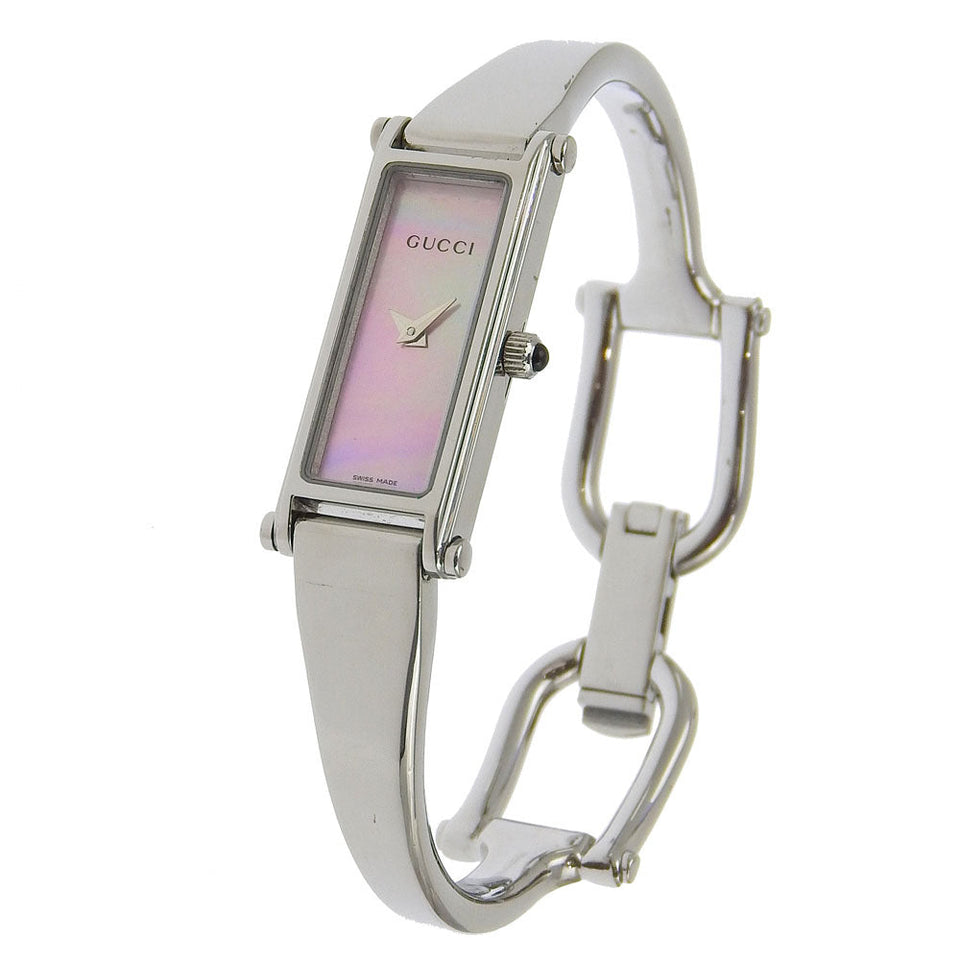 Gucci Watches Quartz 1500L Stainless Steel Silver shell Pink shell dial mens