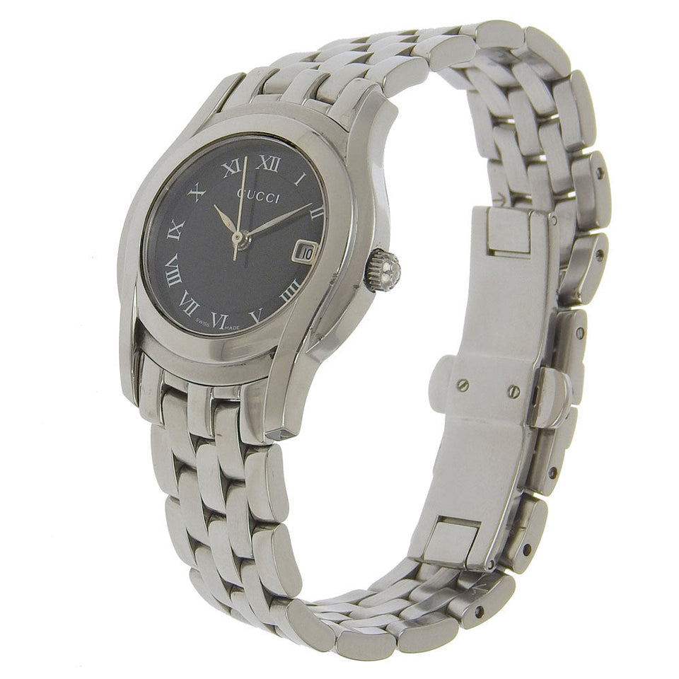 Gucci Watches Quartz 5500L Stainless Steel Silver black dial Women