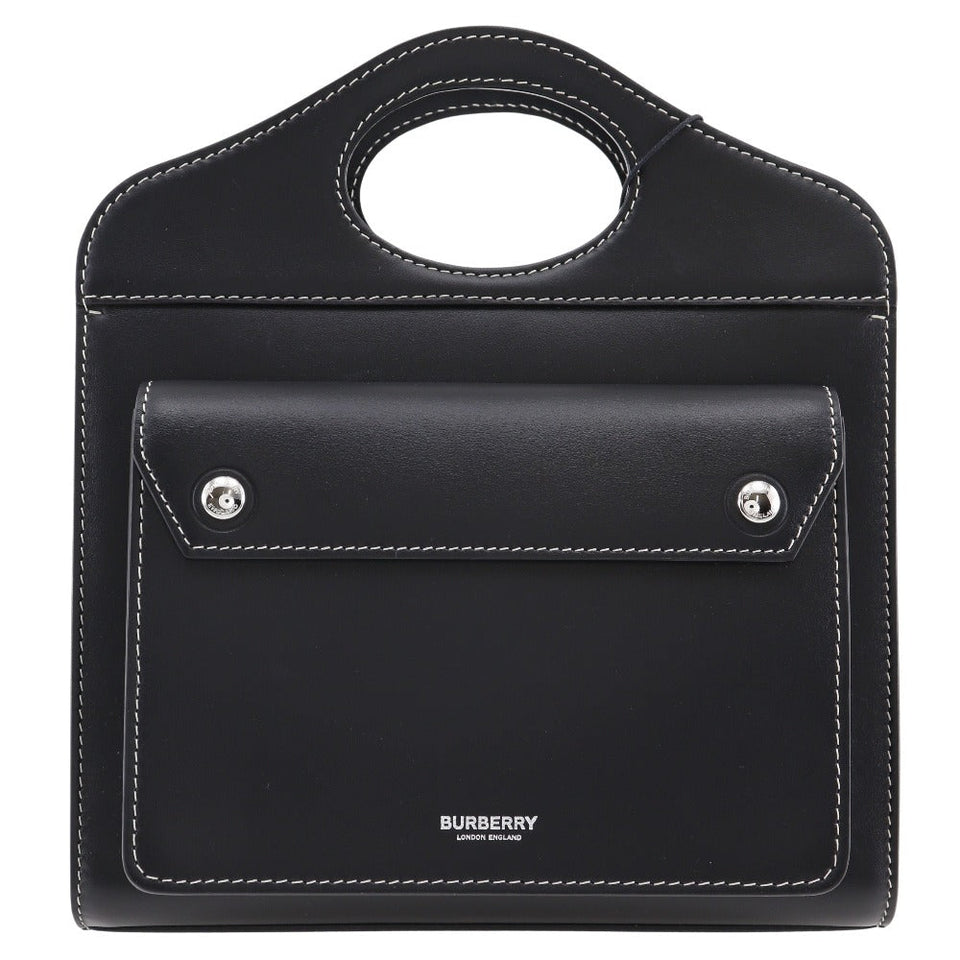 Burberry Handbag 8040892 leather black 2WAYShoulder Women