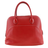 Hermes Handbag Taurillon Clemence Nobillo Red Borid Relax 35 Women