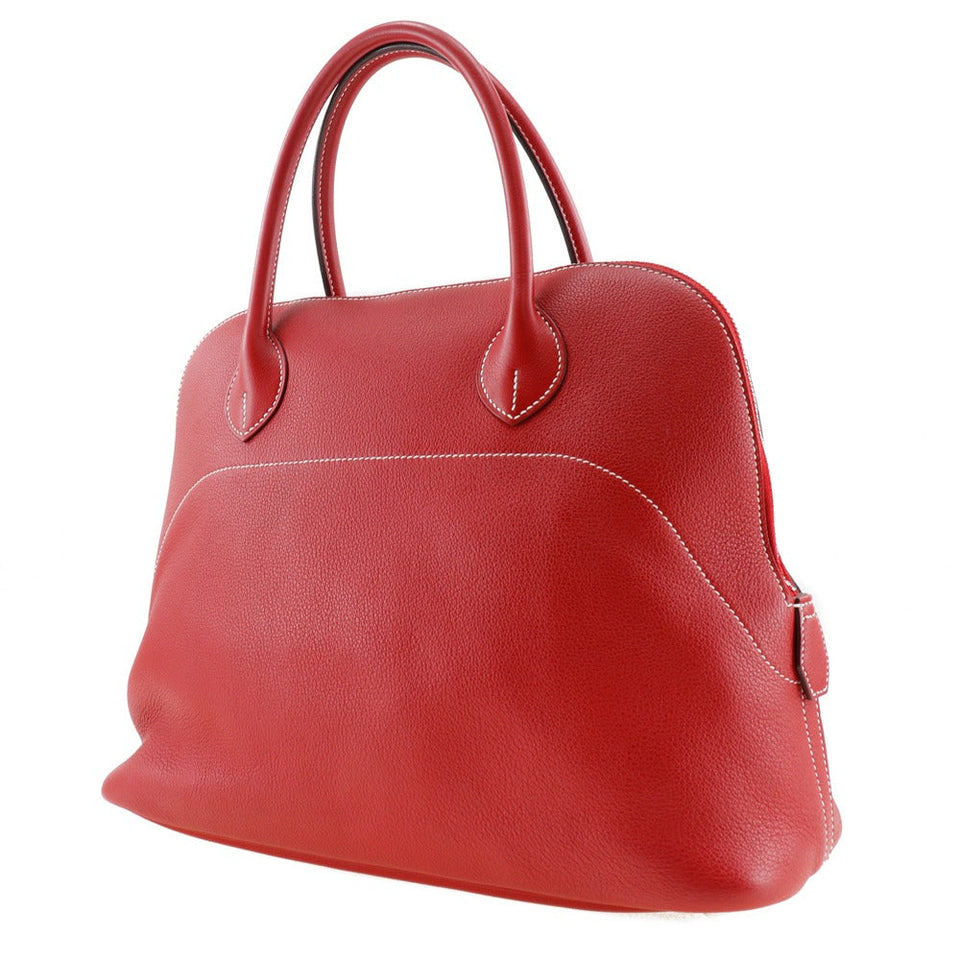 Hermes Handbag Taurillon Clemence Nobillo Red Borid Relax 35 Women