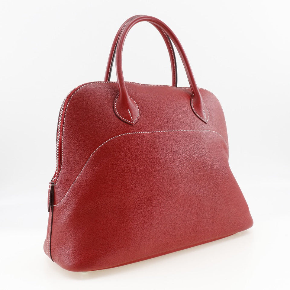 Hermes Handbag Taurillon Clemence Nobillo Red Borid Relax 35 Women