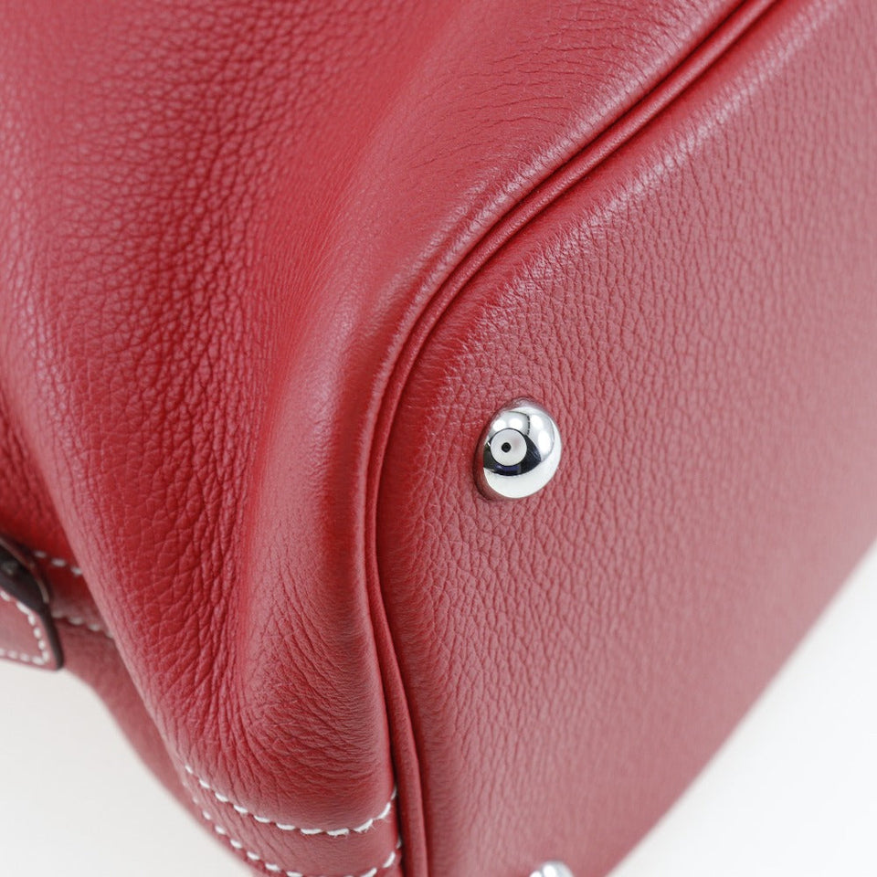 Hermes Handbag Taurillon Clemence Nobillo Red Borid Relax 35 Women