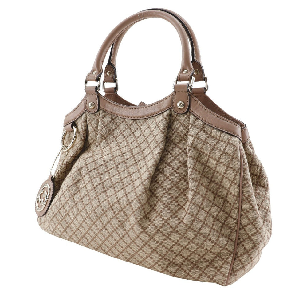 Gucci Handbag 211944 canvas Beige / pink Diamante Sukey bag Women