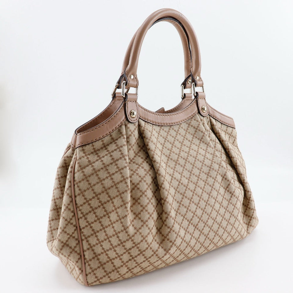Gucci Handbag 211944 canvas Beige / pink Diamante Sukey bag Women