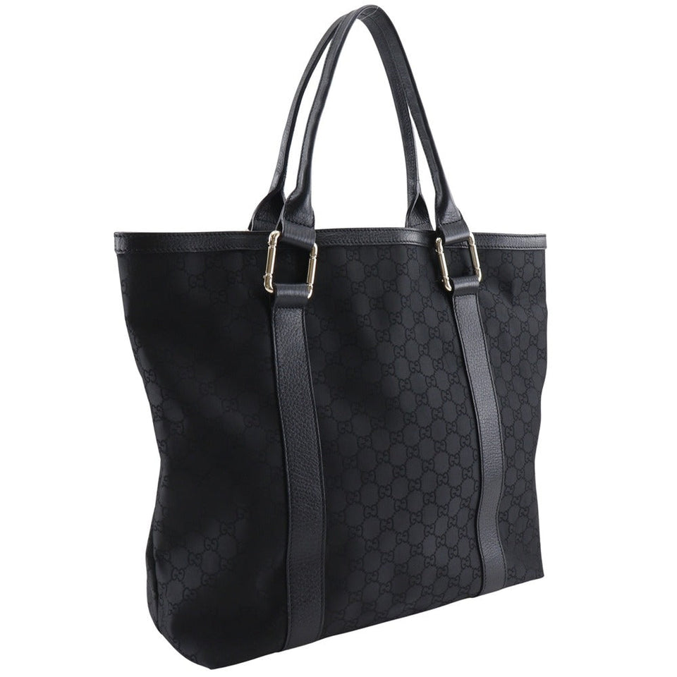 Gucci Tote Bag 341536 Nylon canvas black outlet GG Women