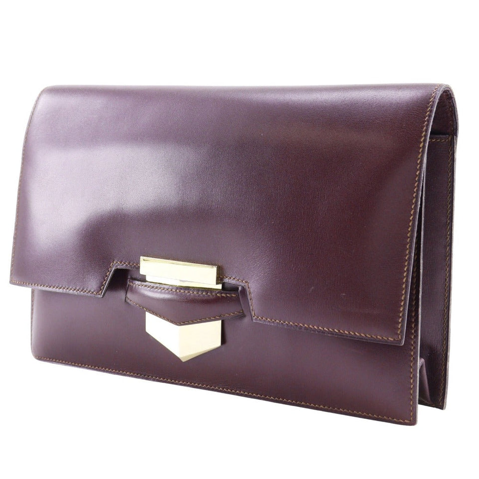 Hermes Clutch bag Box scarf Bordeaux Fako Women