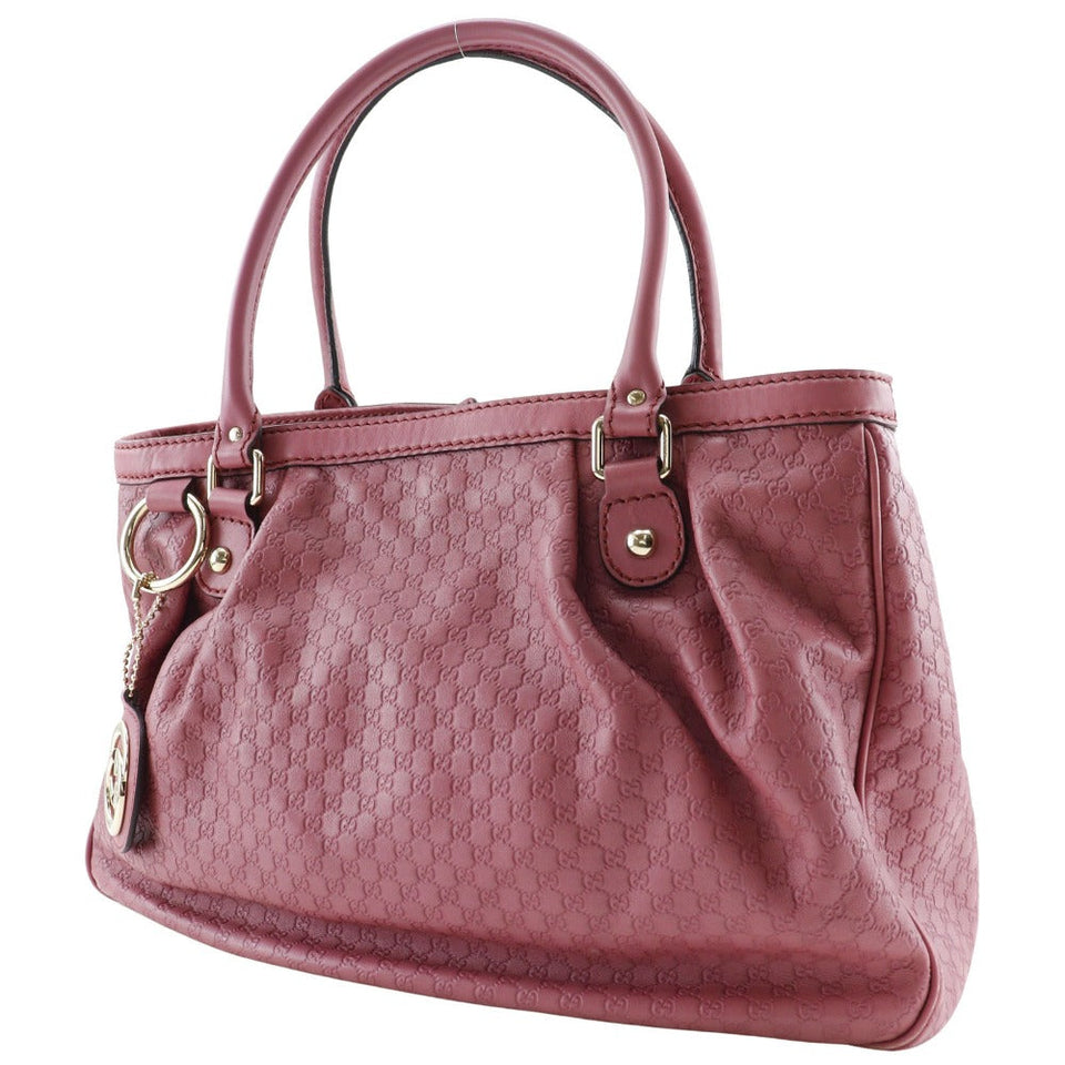 Gucci Tote Bag 296835 Æ}ÆCÆNÆï¿½ÆOÆbÆ`ÆVÆ} Sima leather pink Micro Guccisima Sukey Women