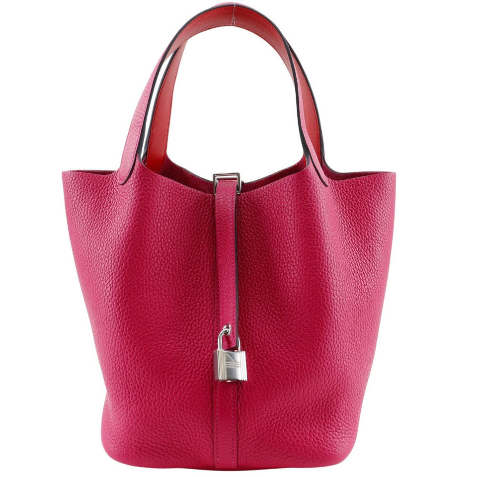 Hermes Handbag Togo pink Pico Tan Lock MM Women