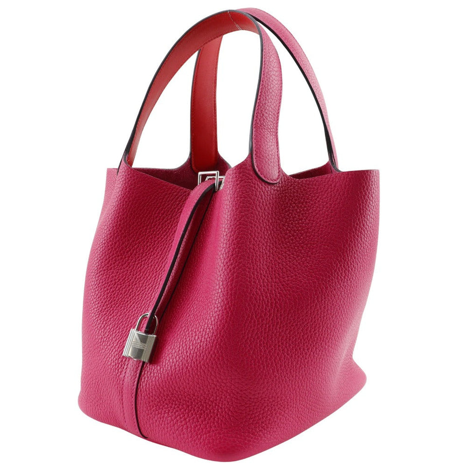 Hermes Handbag Togo pink Pico Tan Lock MM Women
