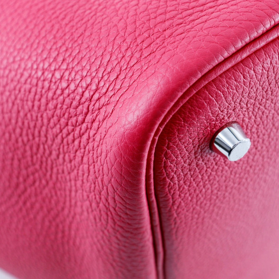 Hermes Handbag Togo pink Pico Tan Lock MM Women