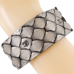 Chanel Coco Mark Metal Bracelet Silver 98A