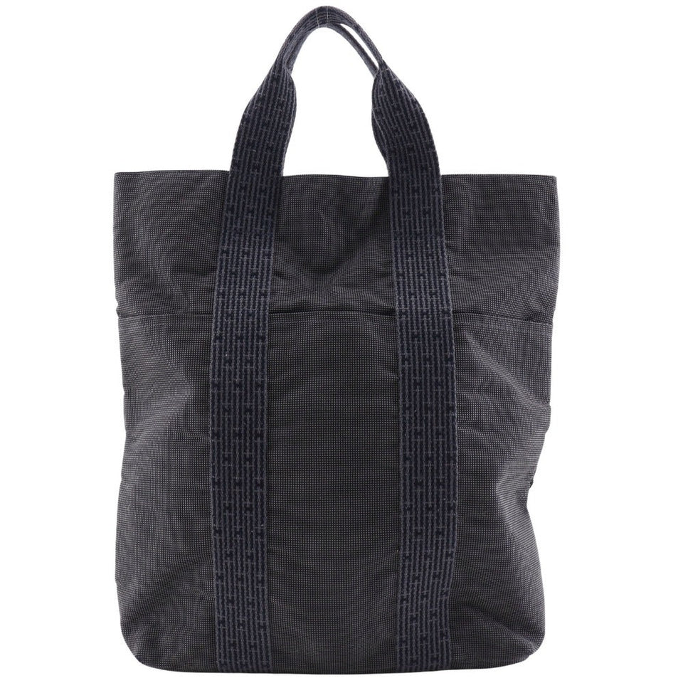 Hermes Handbag Nylon canvas gray Tote Bag Her Line Cabas mens(Unisex)