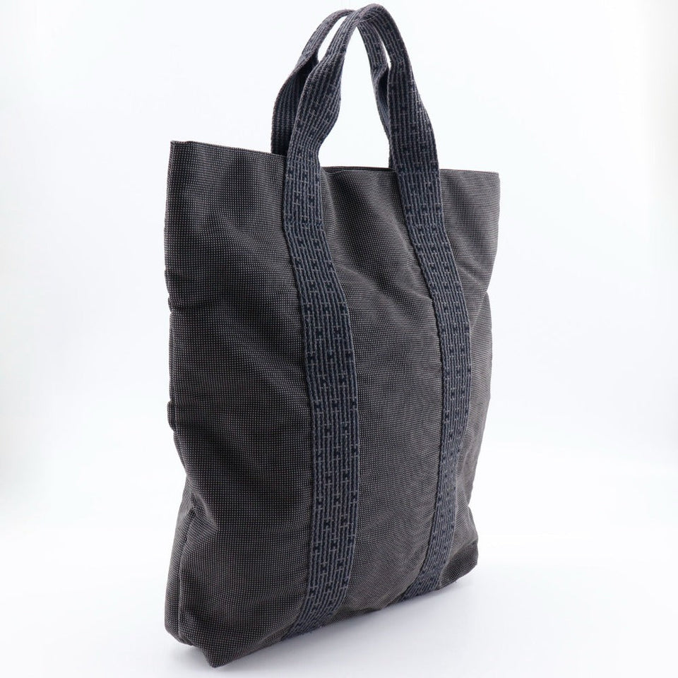 Hermes Handbag Nylon canvas gray Tote Bag Her Line Cabas mens(Unisex)