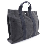 Hermes Handbag Nylon canvas gray Her LineTote MM mens(Unisex)