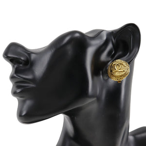 Chanel Coco Mark Vintage Earrings Gold Plated