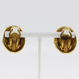Chanel Coco Mark Vintage Earrings Gold Plated
