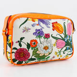 Gucci Shoulder Bag 550147 Canvas, Leather Orange Floral GG Flora Women
