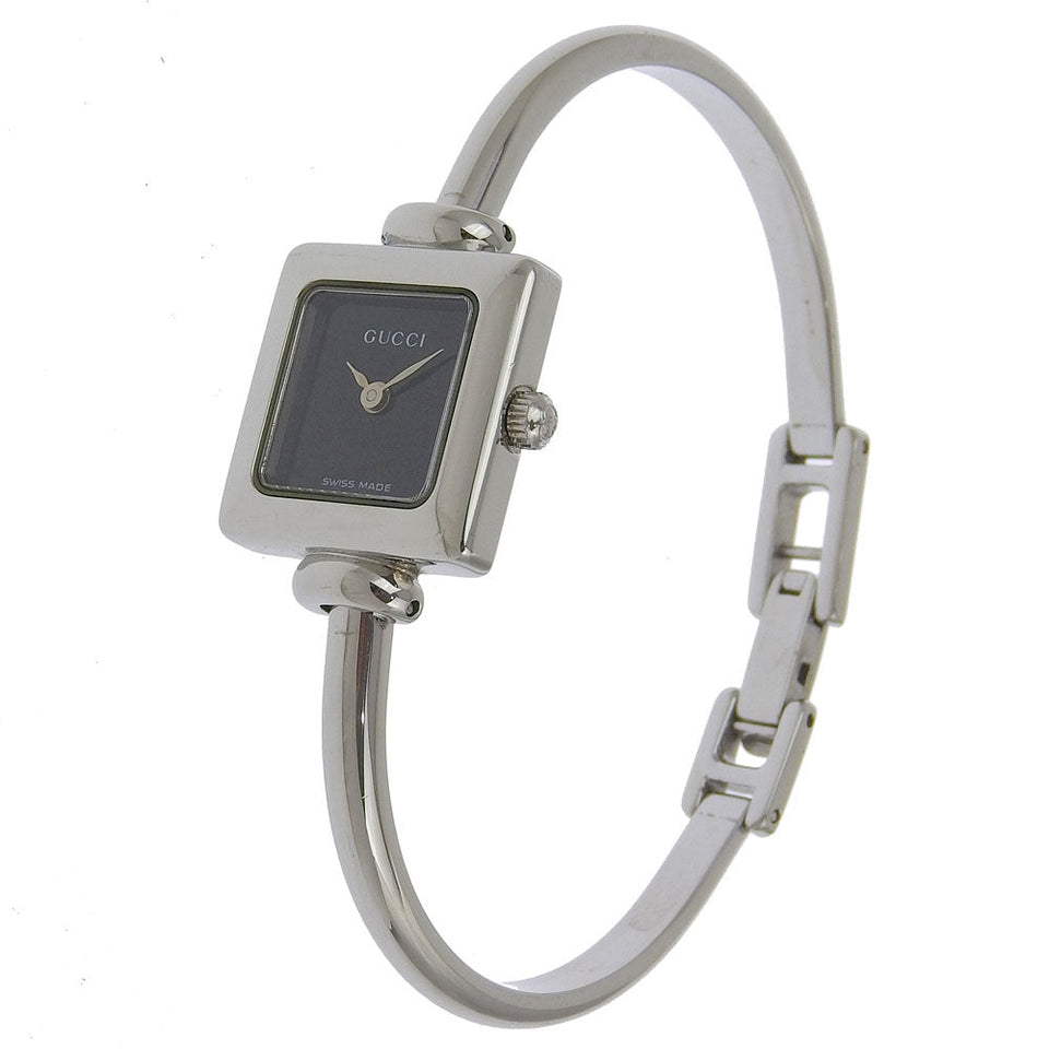 Gucci Watches Quartz 1900L Stainless Steel Silver black dial Women