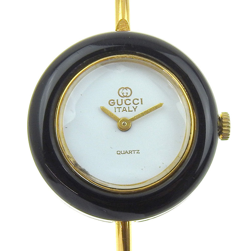 Gucci Watches Quartz Plated Gold gold Change bezel White dial Women