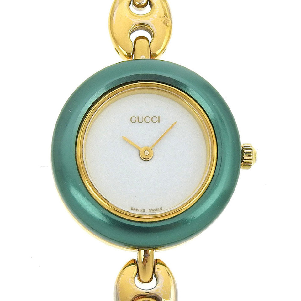 Gucci Watches Quartz 11/12.2 Plated Gold gold Change bezel White dial Women