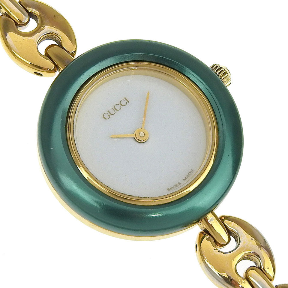 Gucci Watches Quartz 11/12.2 Plated Gold gold Change bezel White dial Women
