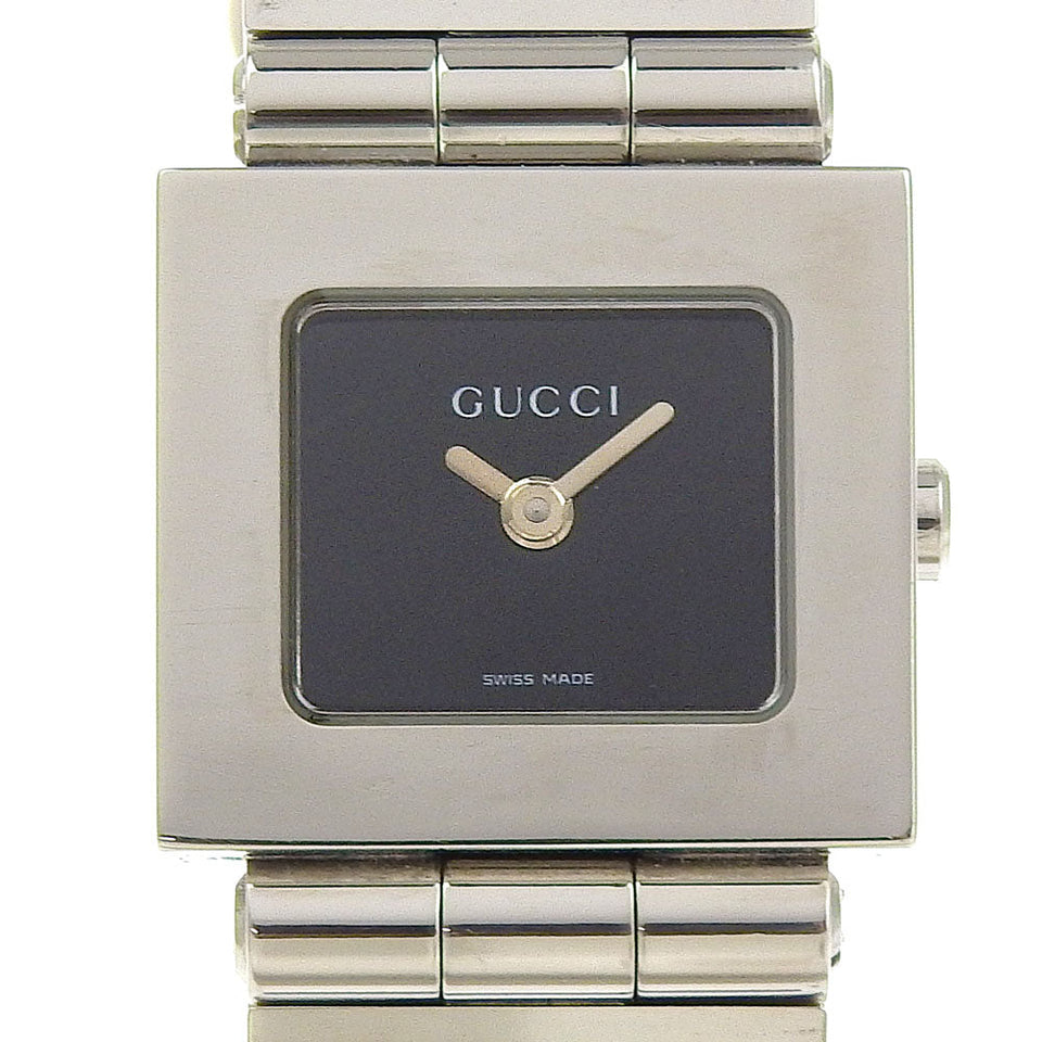 Gucci Watches Quartz 600L Stainless Steel Silver black dial Women