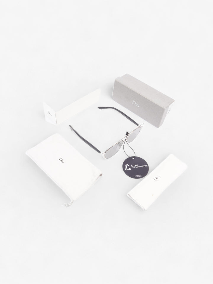 Christian Dior Technologic Sunglasses Silver / Black Acetate 145mm