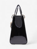 Christian Dior Lady Dior Black Patent Leather Medium