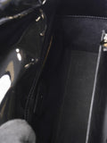 Christian Dior Lady Dior Black Patent Leather Medium