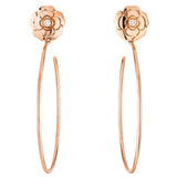 Chanel Diamond Extrait de Camélia 18K Rose Gold Hoop Earrings