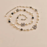 Chanel CC Faux Pearl Crystal Enamel Gold Tone Necklace