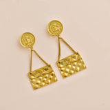 Chanel CC Coin Quilted Flap Bag Drop Clip on Earrings