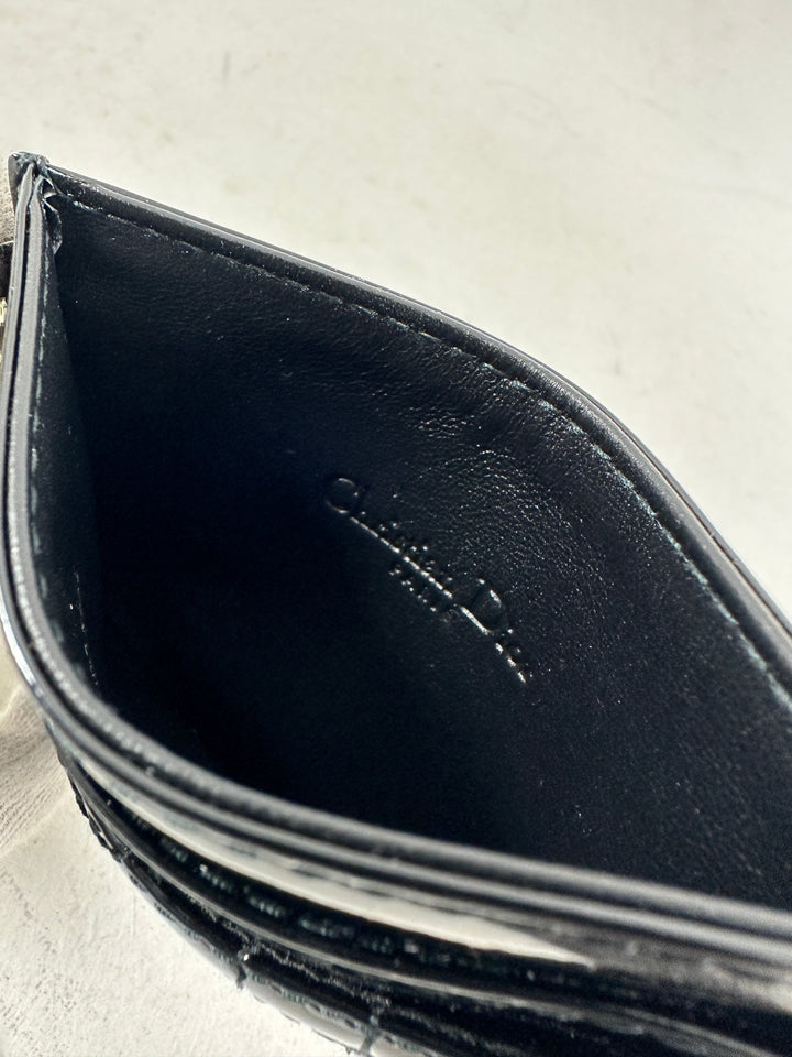 Christian Dior Black Patent Cannage  Holder