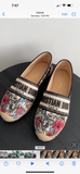 Christian Dior Floral Embroidered Espadrille - 38 / 7.5