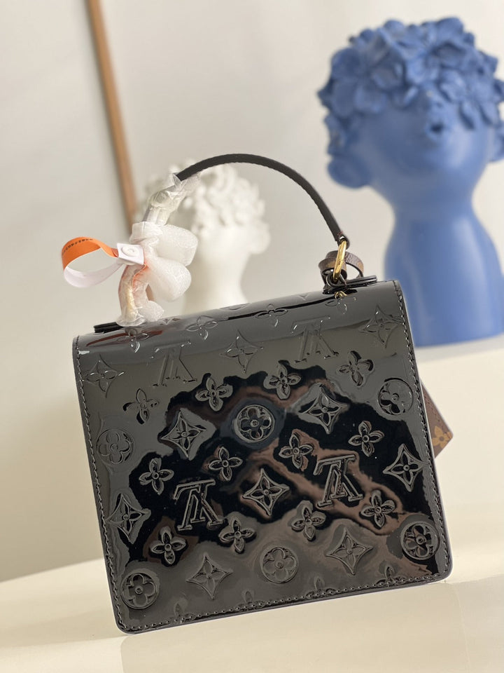 Louis Vuitton Noir Monogram Vernis Leather Spring Street NM Bag