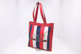 Gucci Sylvie Tote Bag in Red, White and Blue Baiadera Stripes Canvas
