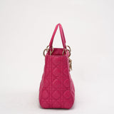 Christian Dior Pink Medium Lady Dior Bag in Cannage 2013