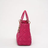 Christian Dior Pink Medium Lady Dior Bag in Cannage 2013